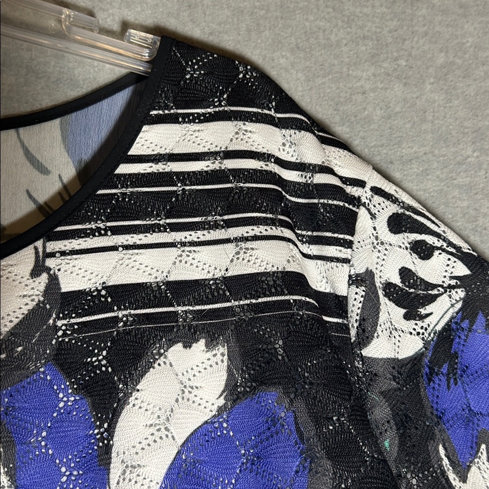 ALFRED DUNNER Tropical Cruise Vacation Spring Summer Cool Oversized Floral Top - Picture 5 of 14